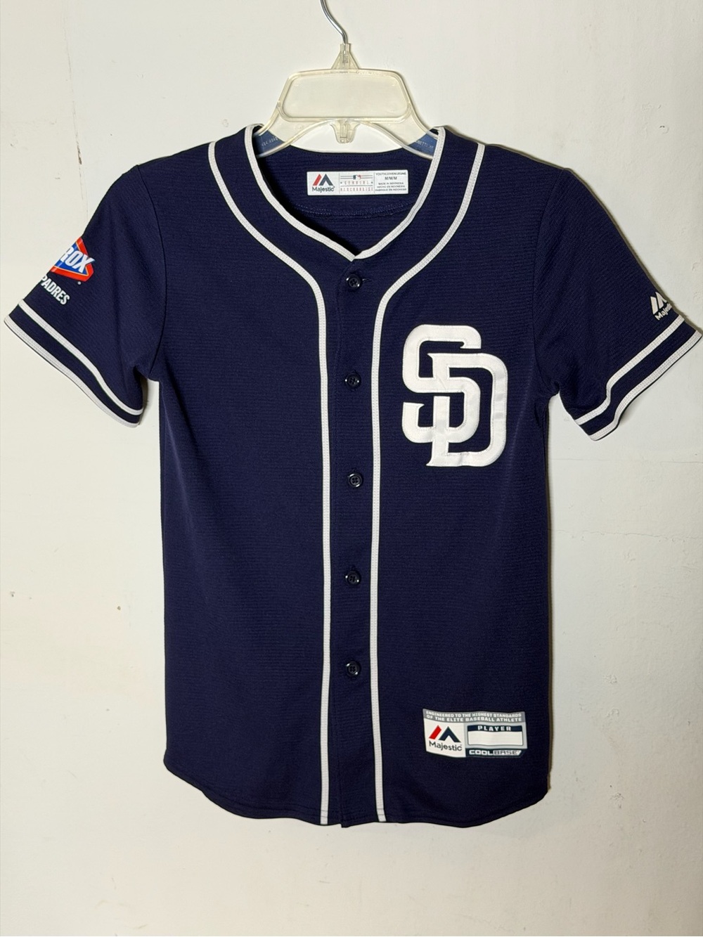 Majestic Padres #6 FuturePadres Clorox Cool Base Jersey Youth Medium Navy MLB